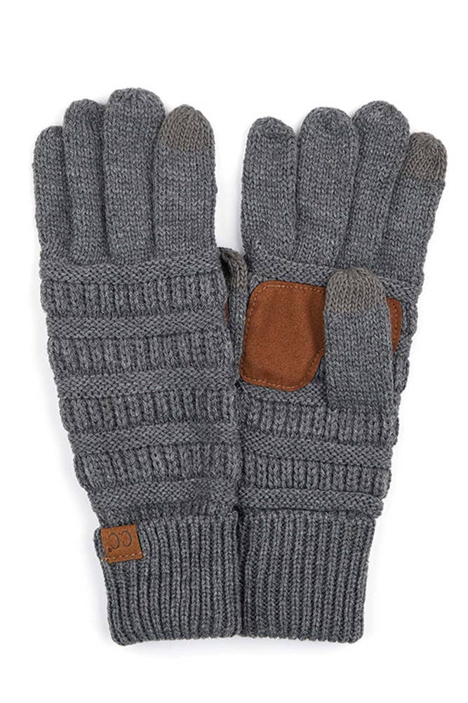 Navy C.C Knitted Touch Screen Compatible Gloves