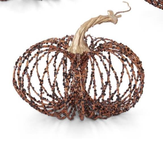 Orange w/Black Glitter Wire Pumpkins