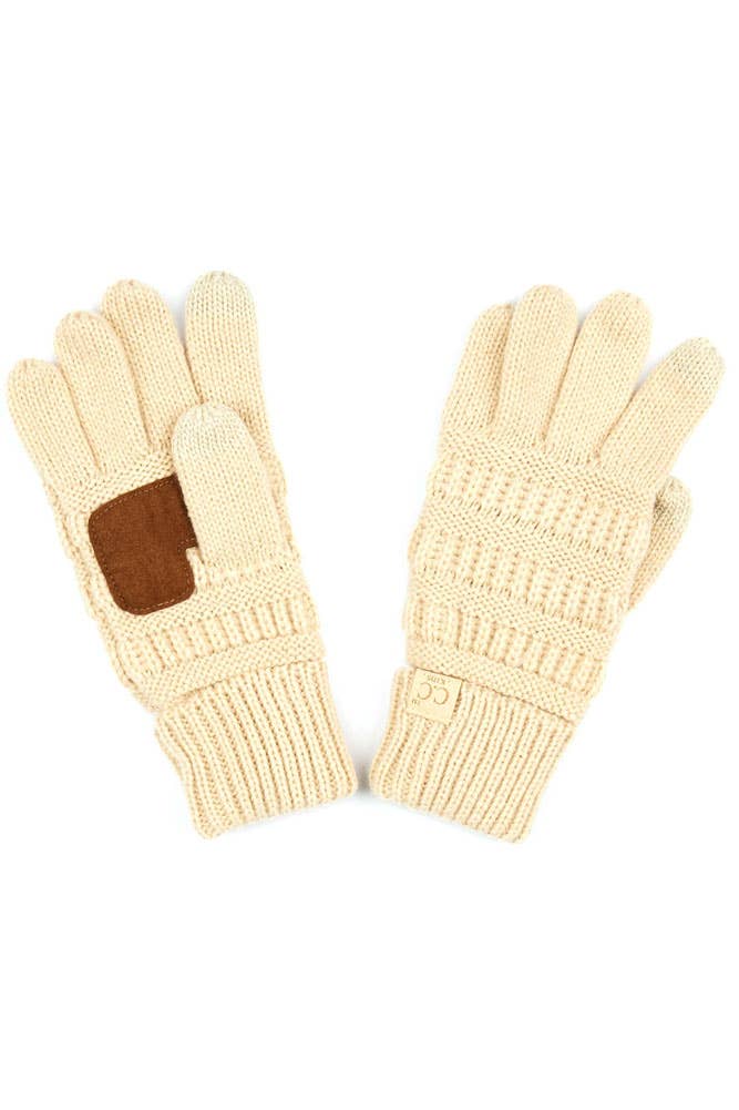 Black C.C Kids Knit Gloves