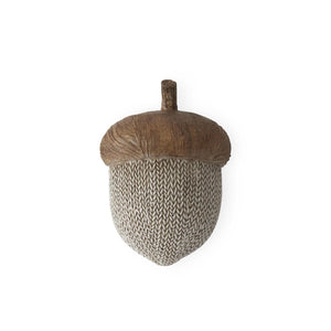 2.5 Inch Resin Faux Woven & Woodgrain Acorn