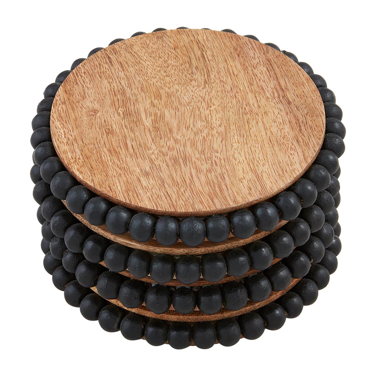 BLACK BEADED COASTERS SETS