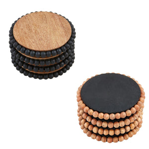 BLACK BEADED COASTERS SETS