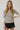 STRIPED KNIT TOP W/ 3/4 CONTRAST BELL SLEEVE