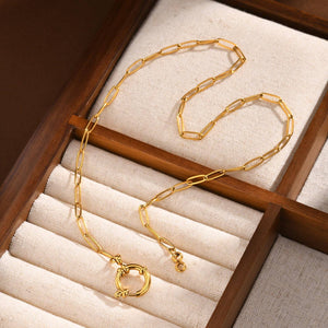 GOLD 18K STAINLESS STEEL TARNISH FREE CIRCLE NECKLACE