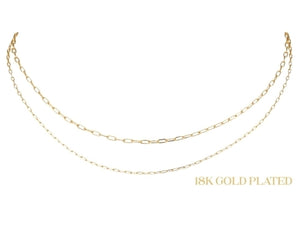 18K Gold Plated Paperclip Chain, Petite Paperclip Chain Necklace