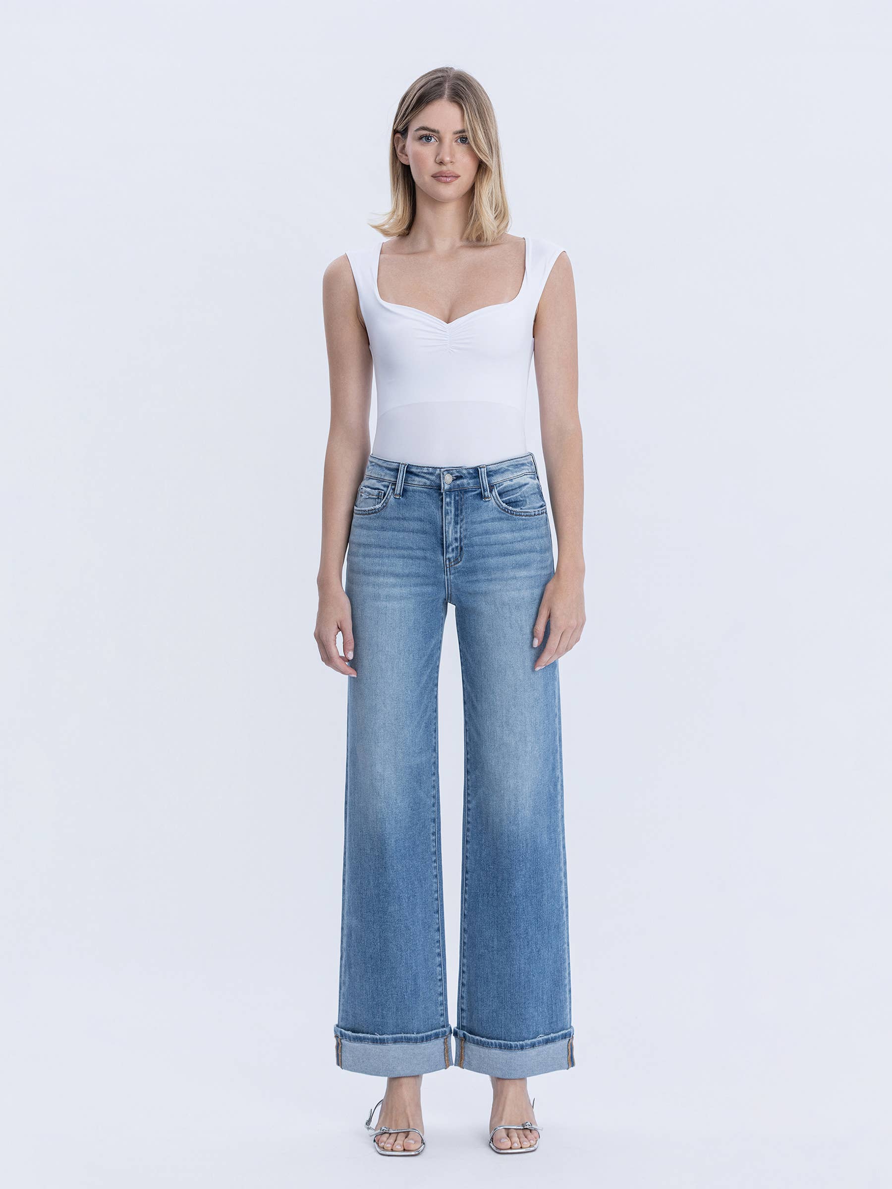WESTBURY HIGH RISE FULL LENGTH CUFFED WIDE JEANS