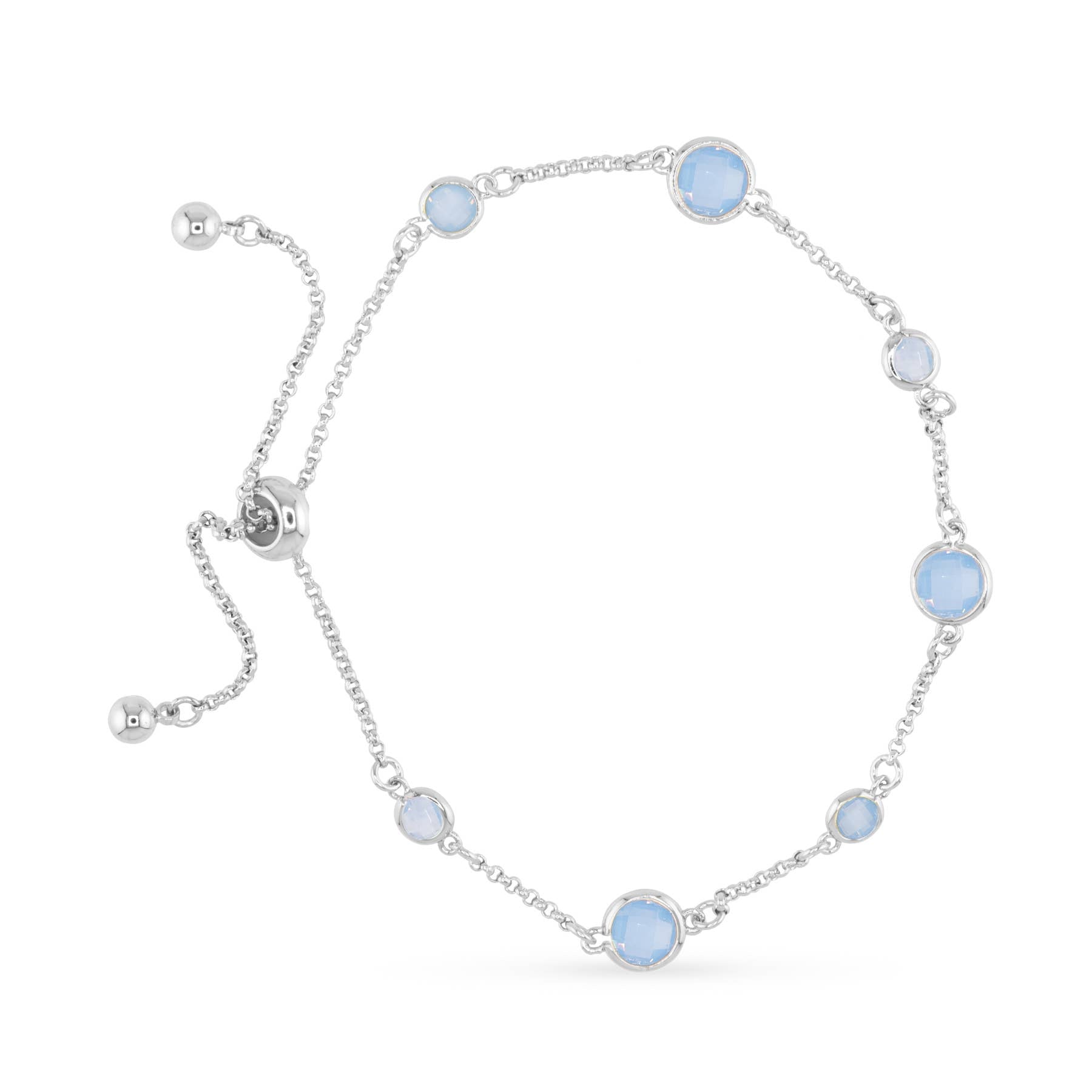 Faceted CZ Bracelet | Ice Blu Collection: Light Grey / 18K Gold Dipped