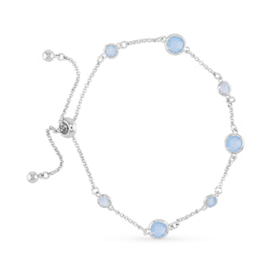 Faceted CZ Bracelet | Ice Blu Collection: Blue / 18K Gold Dipped