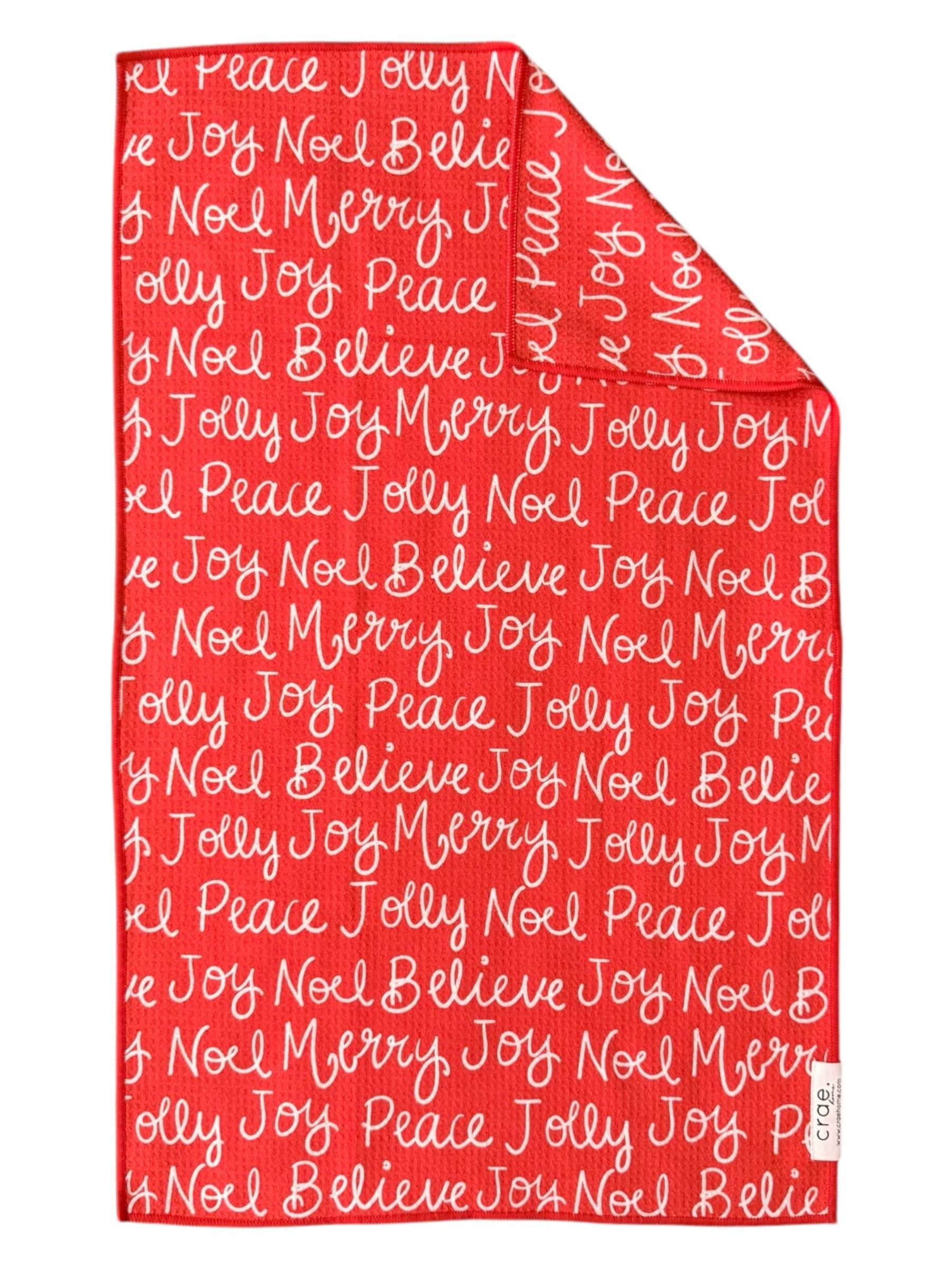 Seasons Greetings: Double-Sided Hand Towel: Red / 17x27 in / Hand Towel