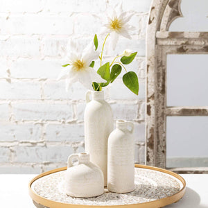 WHITE SPECKLED JUG VASE