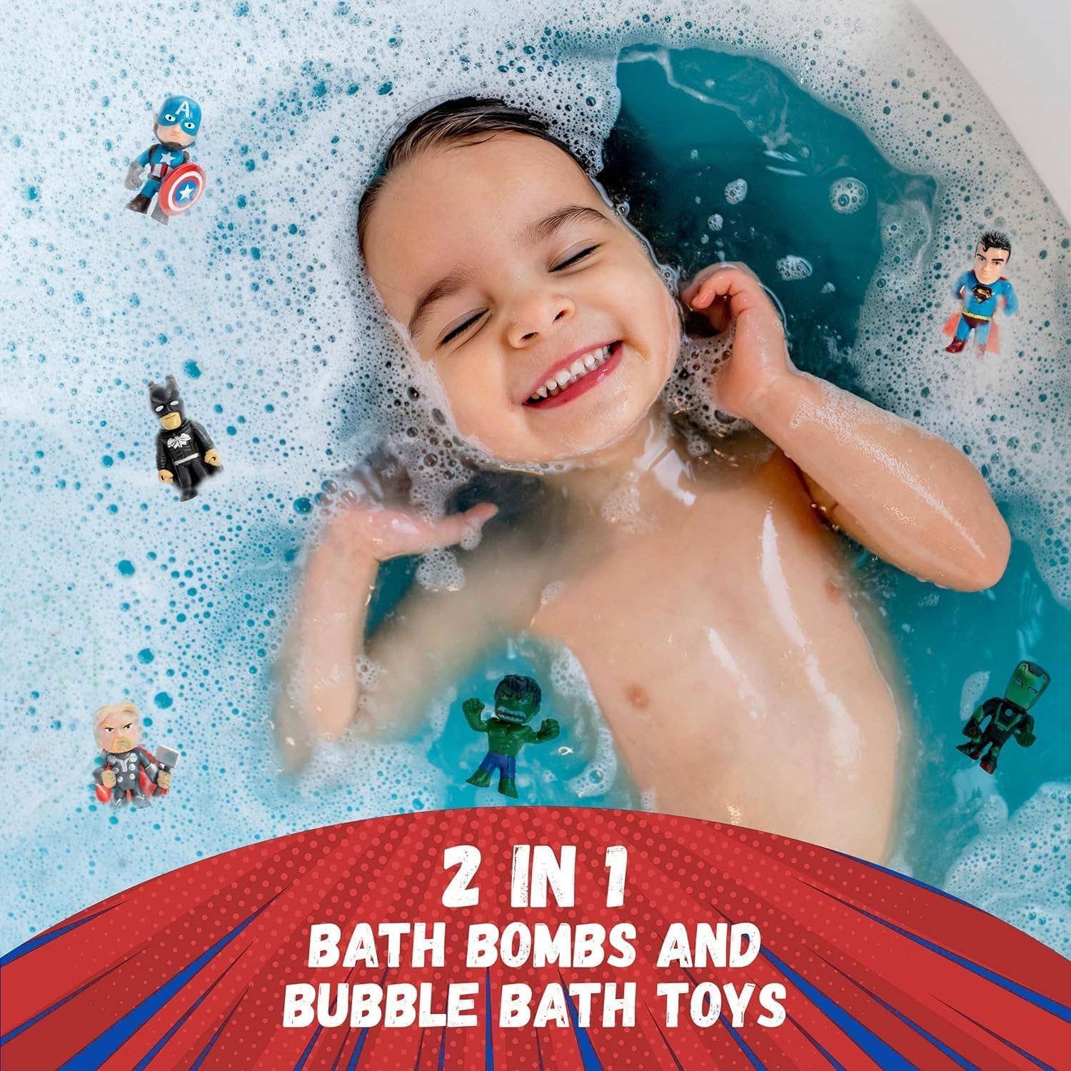 Superhero Bath Bombs for Kids with Toy Surprises