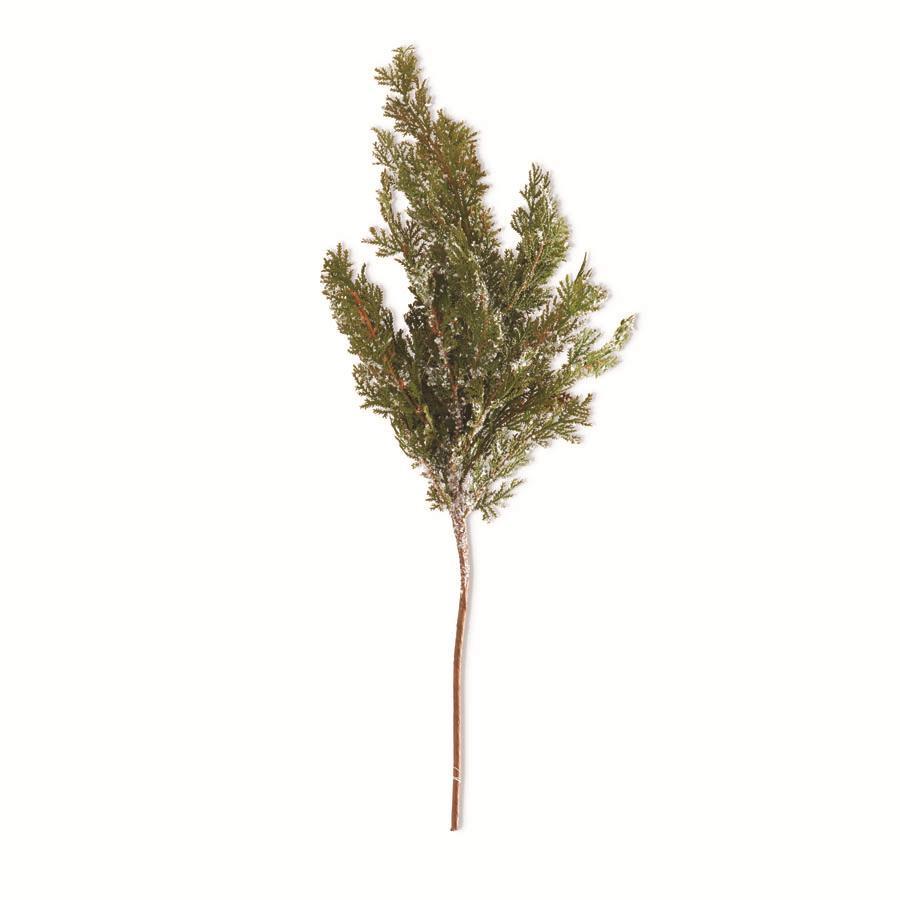 30 Inch Soft Snowy Cypress w/ Small Pinecones Stem