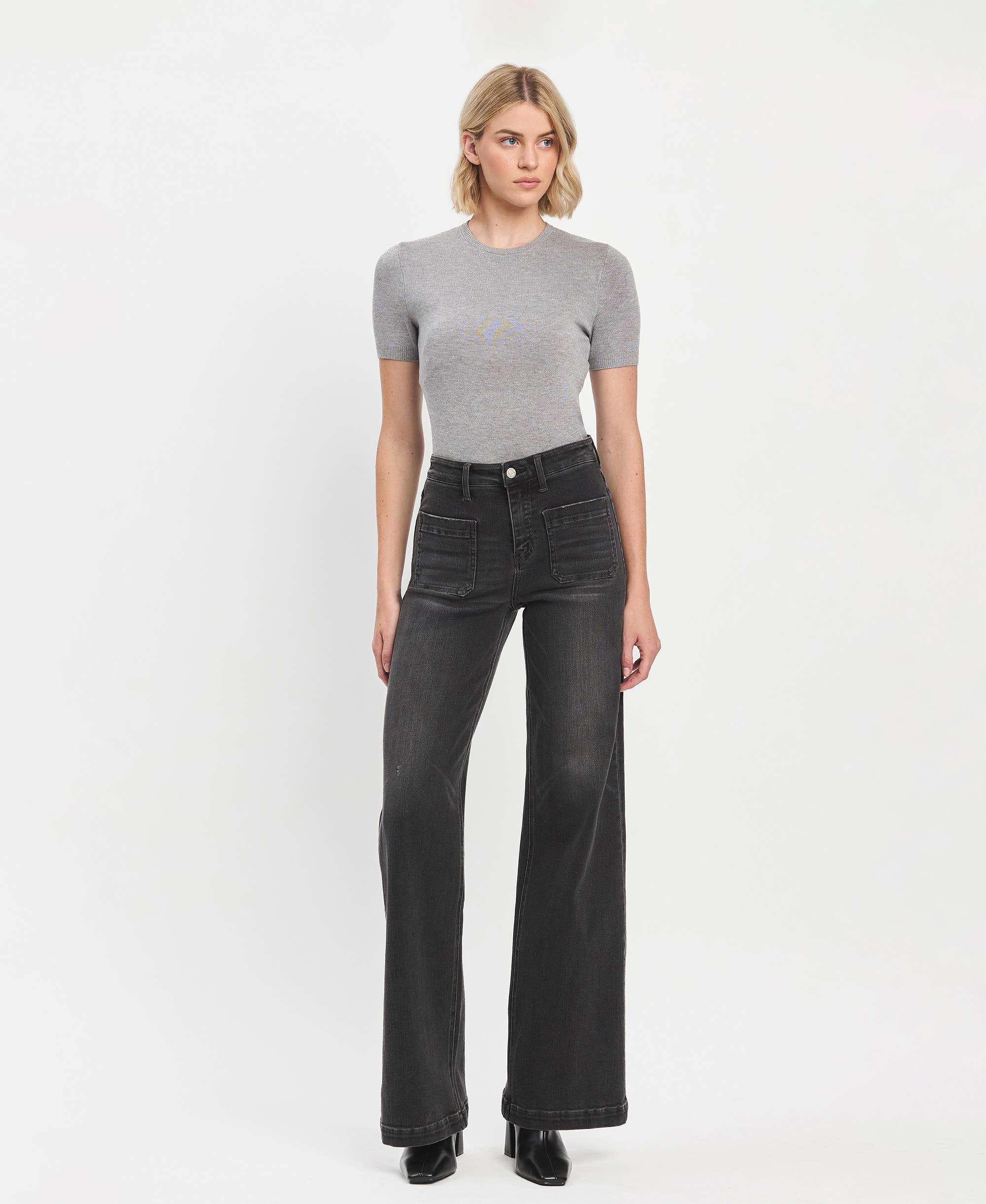 ENGROSS HIGH RISE WIDE TROUSER JEANS