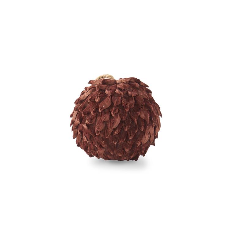 4 Inch Burgundy Petal Leaf Ball Ornament