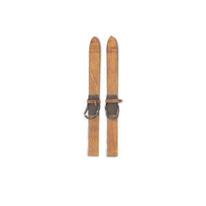 Pair of 12 Inch Decorative Wooden Skis