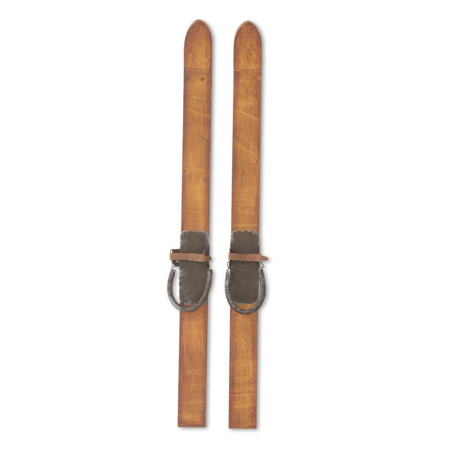 Pair of 24 Inch Decorative Wooden Skis