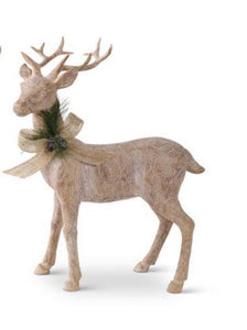 11 Inch Resin Natural Wood Reindeer