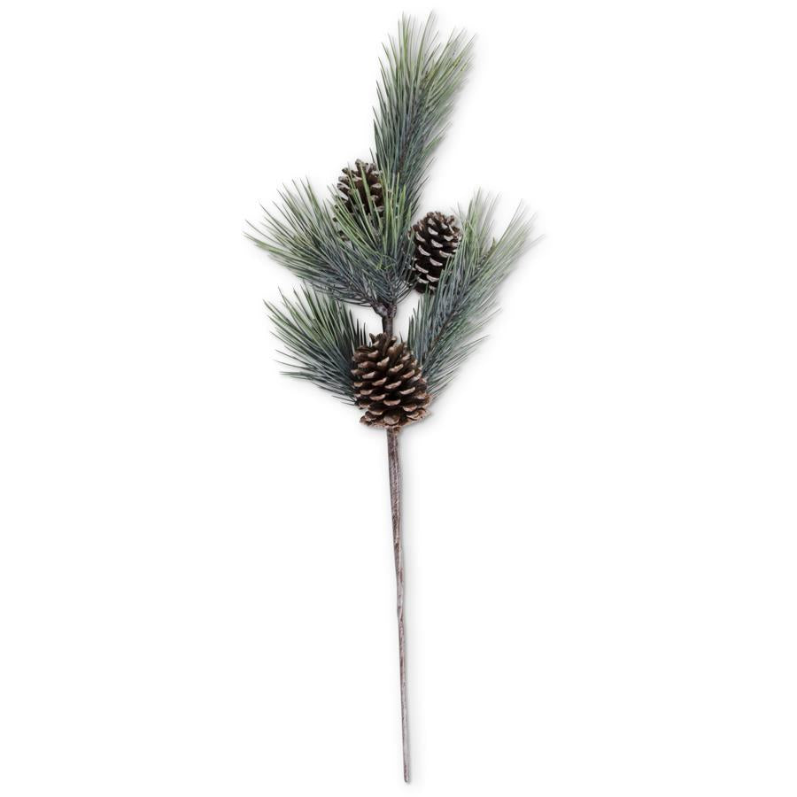 32 Inch Seafoam Long Needle Pine Stem w/Large Pinecones