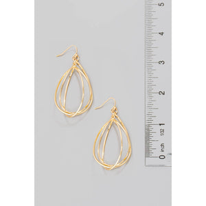 Layered Metallic Tear Dangle Earrings