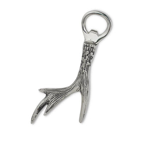 6 Inch Polished Silver Deer Antler Bottle Opener