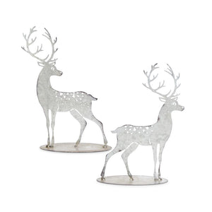 Laser Cut Galvanized Deer on Base