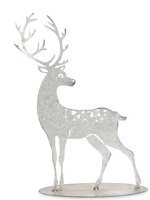 Laser Cut Galvanized Deer on Base