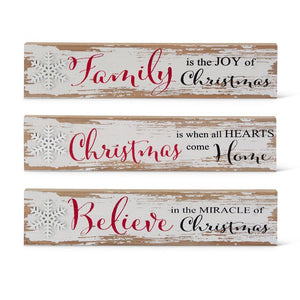 Assorted Whitewashed & Red Script Holiday Messages