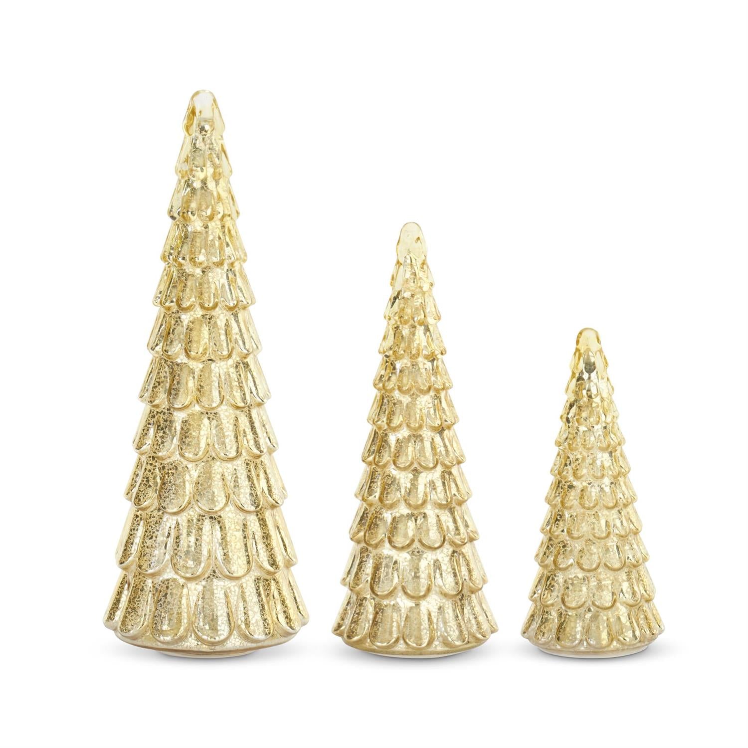 Gold LED Mercury Glass Trees