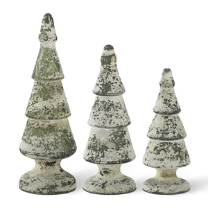 Dark Green & White Speckle Glass Tree