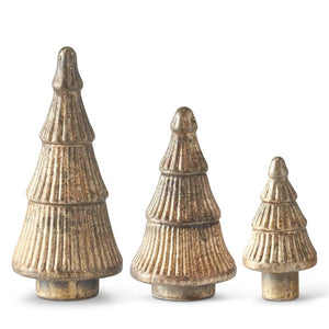 Rust Gold Mercury Glass Christmas Trees