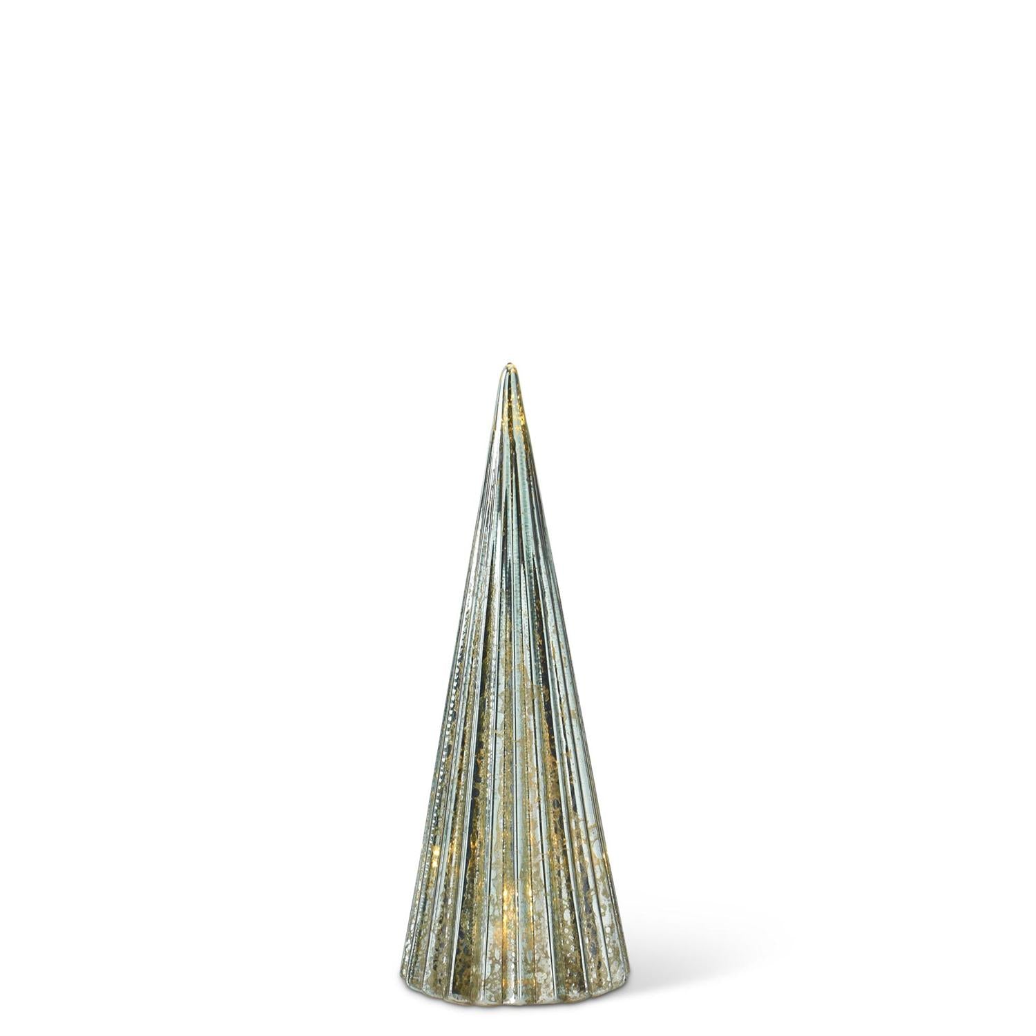 Sage Green Mercury Glass Ribbed Tree