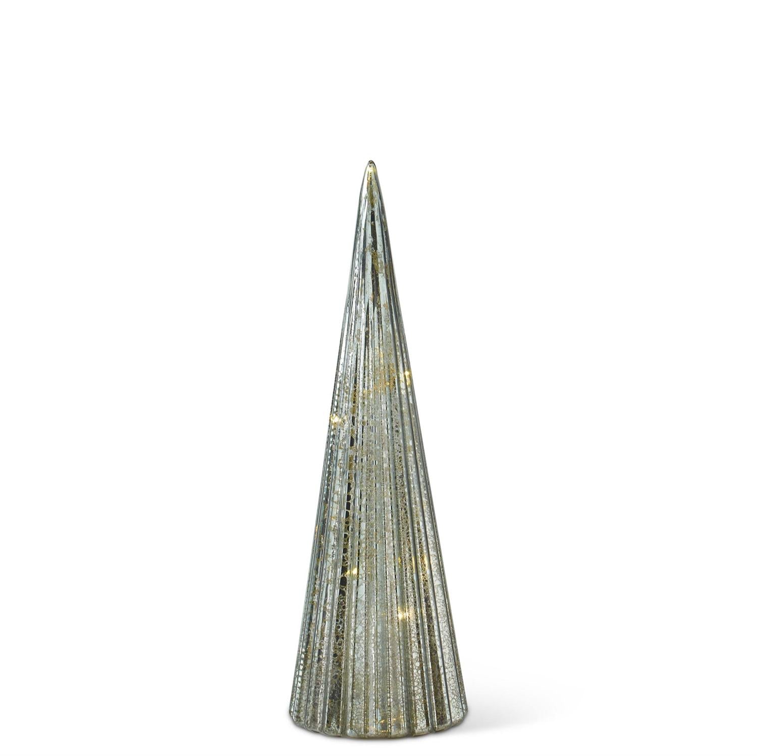 Sage Green Mercury Glass Ribbed Tree