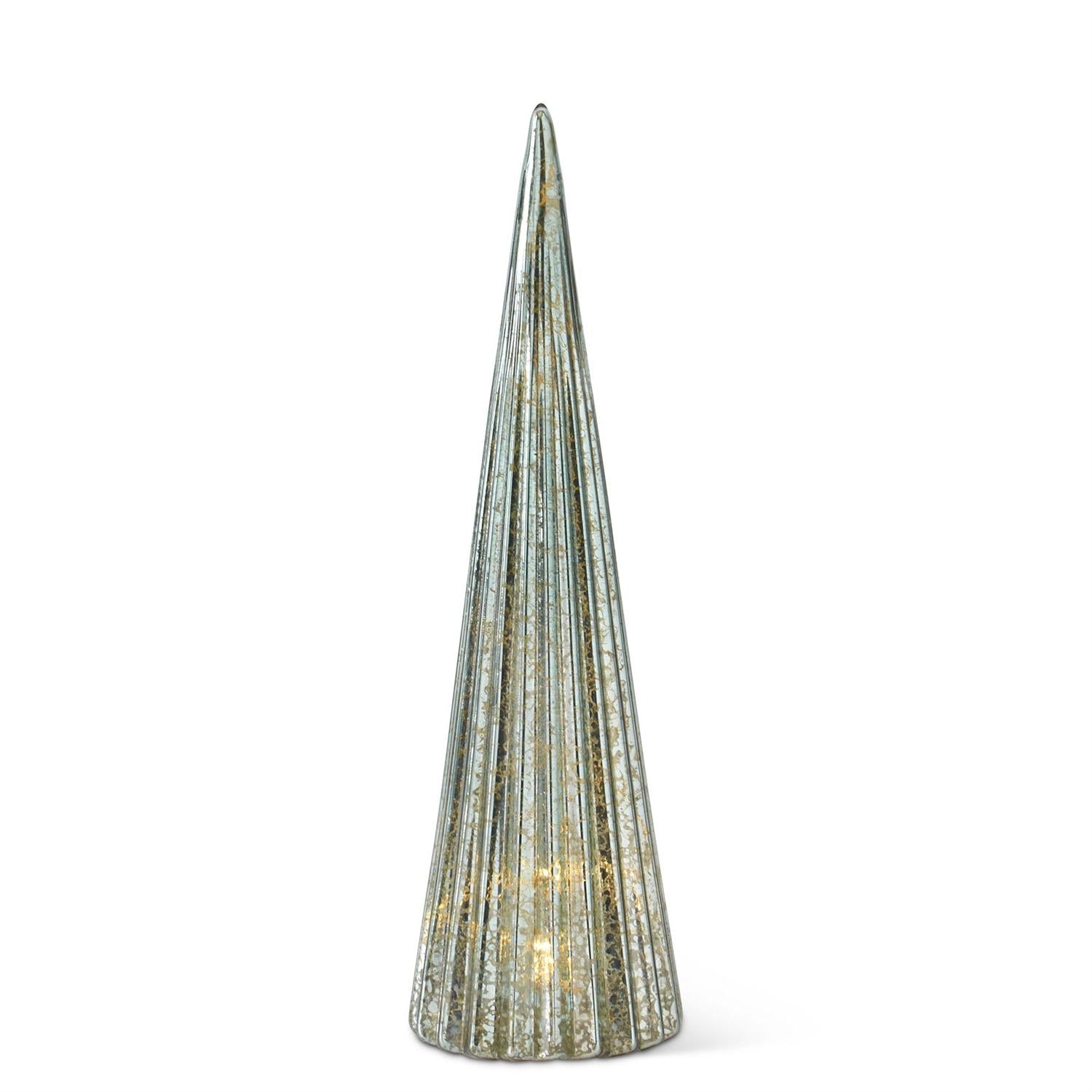 Sage Green Mercury Glass Ribbed Tree