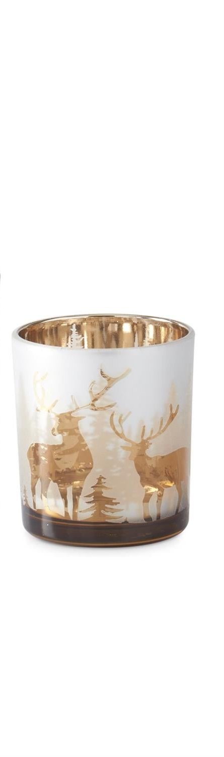 Frosted Glass w/Rose Gold Interior Deer