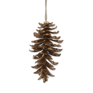 8.5 Inch Gold Glittered Shatterproof Pinecone Ornament