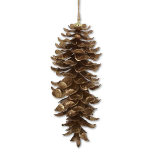 11 Inch Gold Glittered Shatterproof Pinecone Ornament