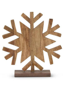 Dark Brown Wood Snowflake Cutouts