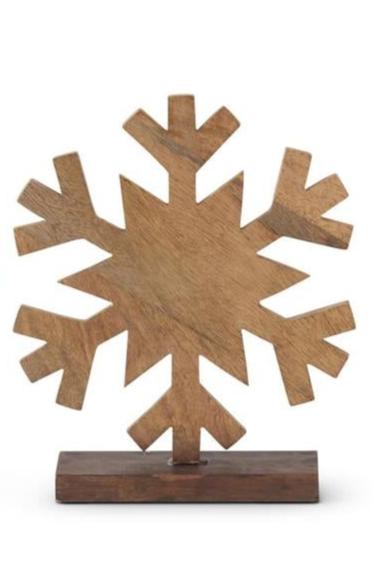 Dark Brown Wood Snowflake Cutouts