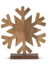 Dark Brown Wood Snowflake Cutouts