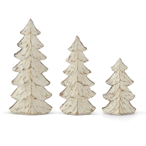 Carved Resin Wood-Look Christmas Trees