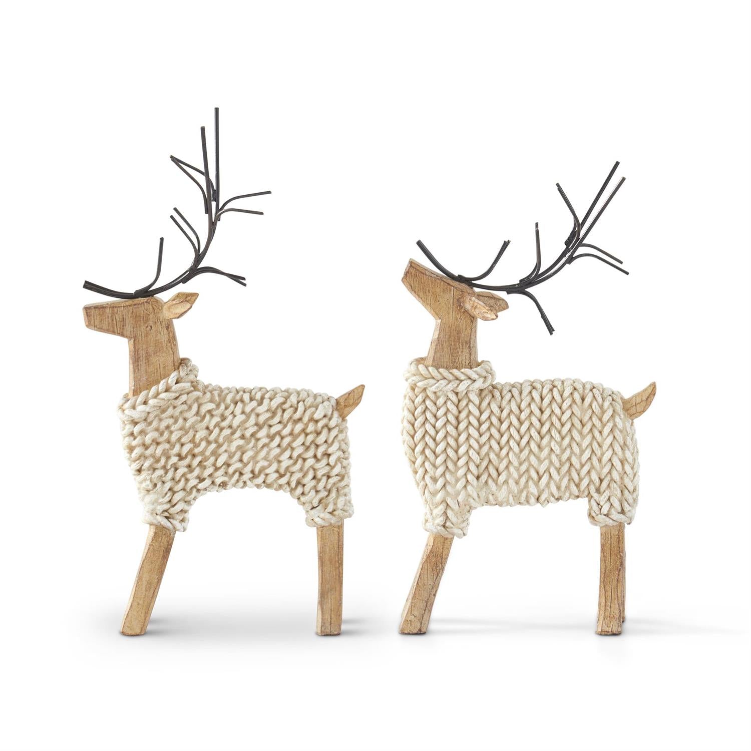 Resin Deer in Cream Sweaters