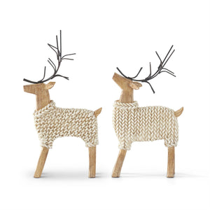 Resin Deer in Cream Sweaters