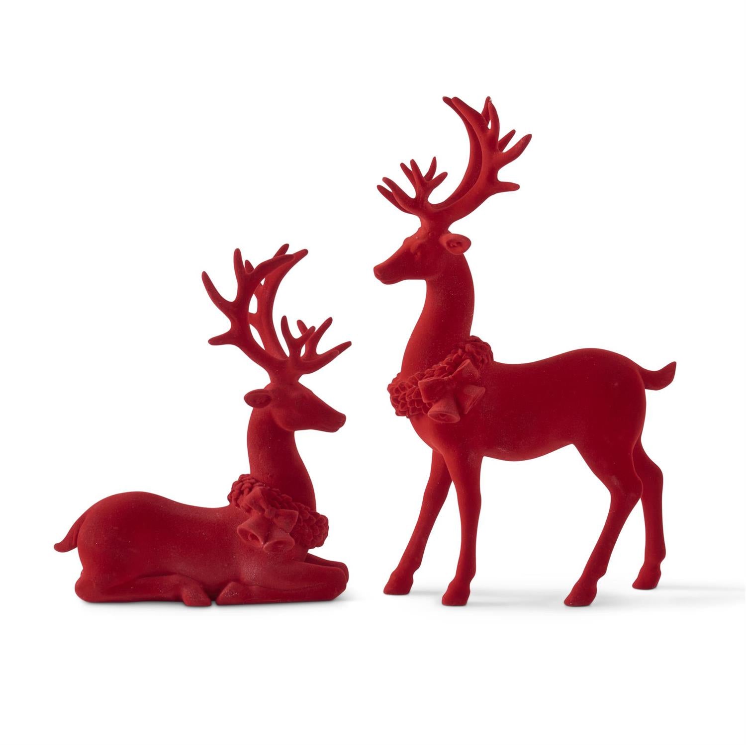 Assorted Red Velvet Resin Reindeers