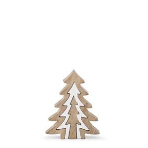 Wood Trees w/White Enameled Center Cutouts