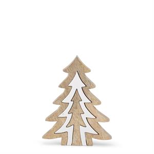 Wood Trees w/White Enameled Center Cutouts