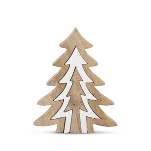 Wood Trees w/White Enameled Center Cutouts