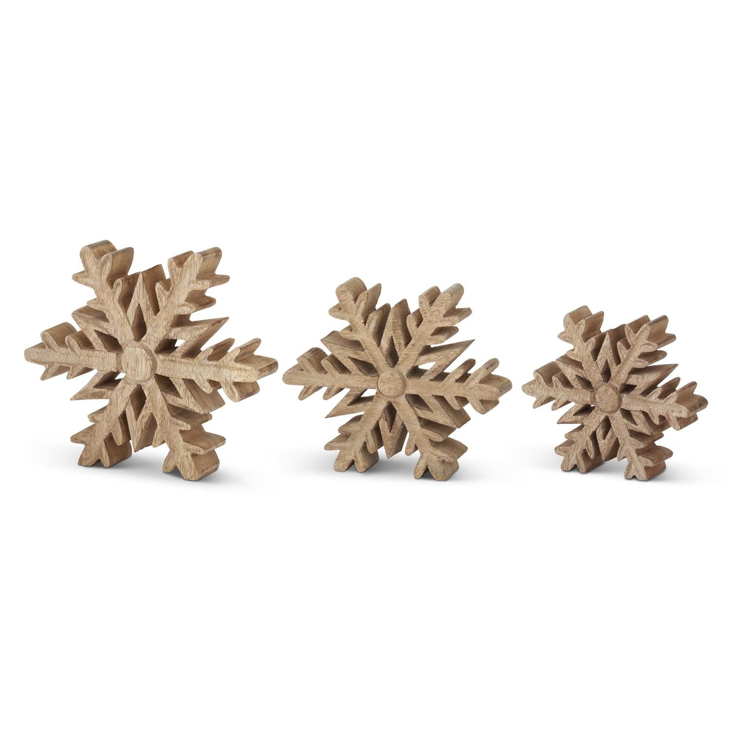 Mango Wood Snowflake Cutouts