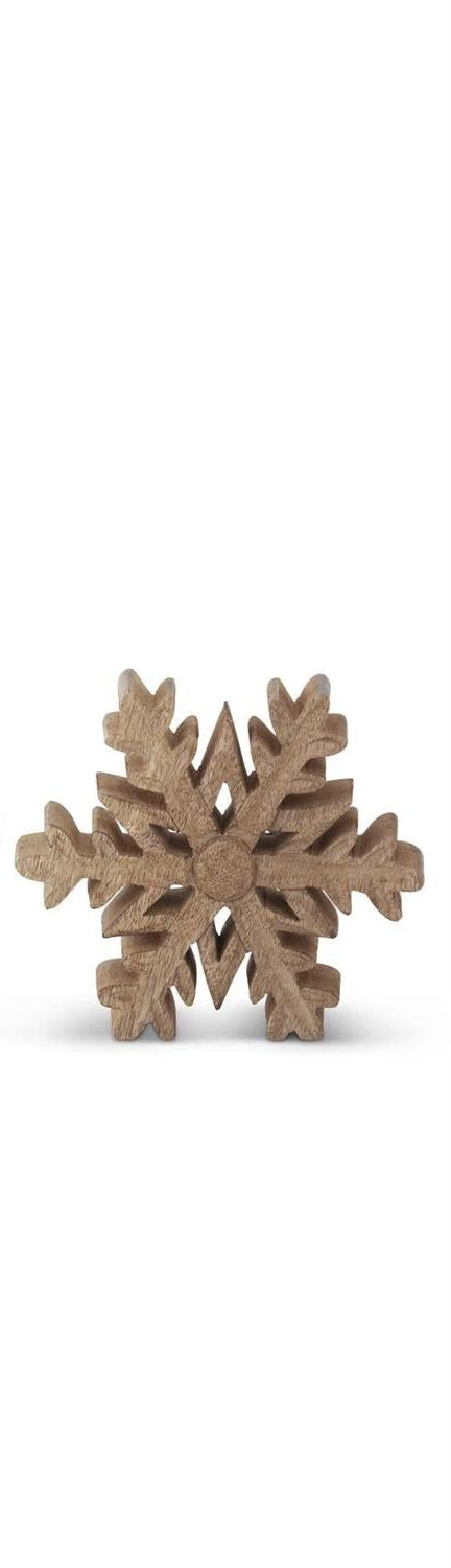 Mango Wood Snowflake Cutouts