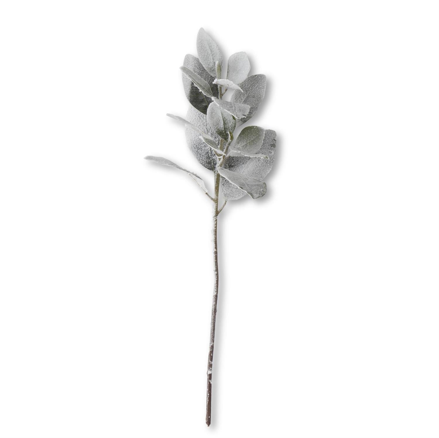 28 Inch Flocked Glittered Magnolia Stem