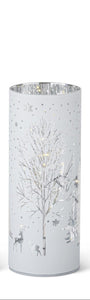 White Laser Engraved Winter Scene LED